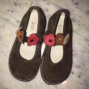 Willits brown flower leather Mary Jane shoes
